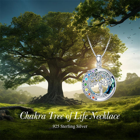 Sterling Silver Crystal Triple Moon Goddess Hamsa Hand Lotus Tree of Life Flower of Life Chakra Pendant Necklace