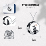 Sterling Silver Mustard Seed Black Cat Hummingbird Cross and Mountain Mountain Turquoise Sun and Moon Pendant Necklace