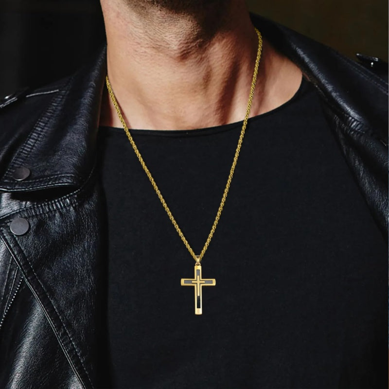 14K Gold Plated  Cross Necklace Religious Amulets Jewelry Gifts