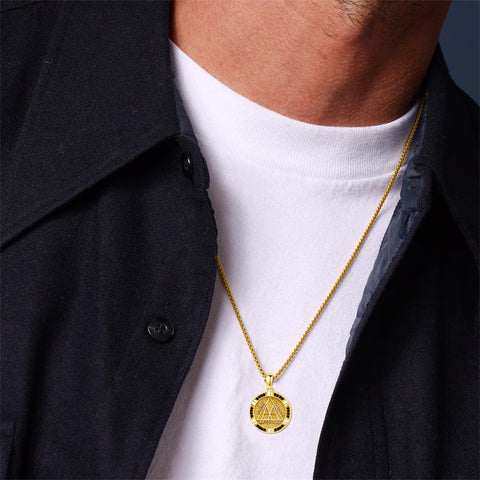 Sterling Silver AA Sobriety Alcoholics Anonymous  Pendant Necklace for Men