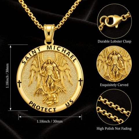 Patron Saint Medal Gold Plated Catholic Pendant Christian Religious Necklace Amulet Jewelry