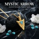Malachite Turquoise Arrow Pendant Necklace for Men