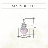 Highland Cow Necklace Sterling Silver Rose Quartz Pendant Jewelry Gift for Women Girls