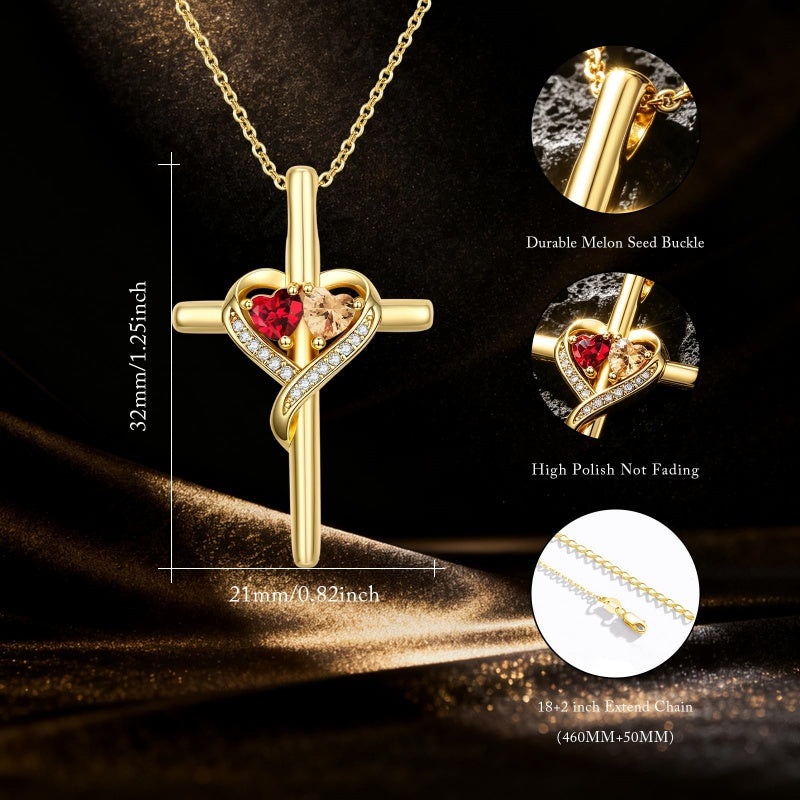 14K Gold Plated  Cross Necklace for Women Christian Jewelry  Birthday Christmas Gift