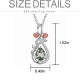 Sterling Silver Teardrop Gemstone Rose Butterfly Infinity Heart Necklace for Women