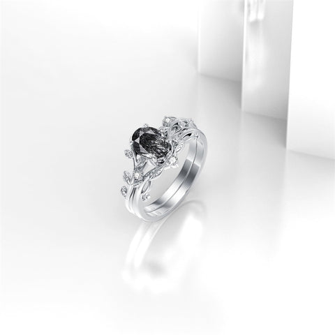 Sterling Silver Pear Oval Kite Heart Hexagon Emerald Coffin Cut Gemstone Engagement Promise Ring Set