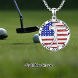 Sterling Silver American Flag Baseball  Basketball Boxing Football Golf Sports Pendant Necklace