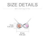 10K 14K 18K Gold Personalized Birthstone Engraved Infinity Rose Flower Pendant Necklace