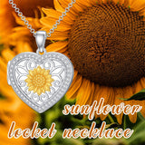 Sterling Silver Sunflower Photo Locket Necklace