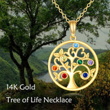 14K Gold Tree of Life Pendant Necklace