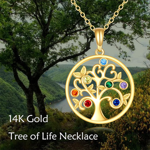 14K Gold Tree of Life Pendant Necklace