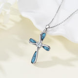 14K Gold Plated Turquoise Cross Pendant Necklace Western Jewelry for Women