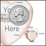 Sterling Silver Personalized Photo&Engraved  Rose Gold Heart Charm Beads