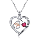 10K 14K 18K Gold Heart Birthstone Personalized Engraved Stethoscope Pendant Necklace