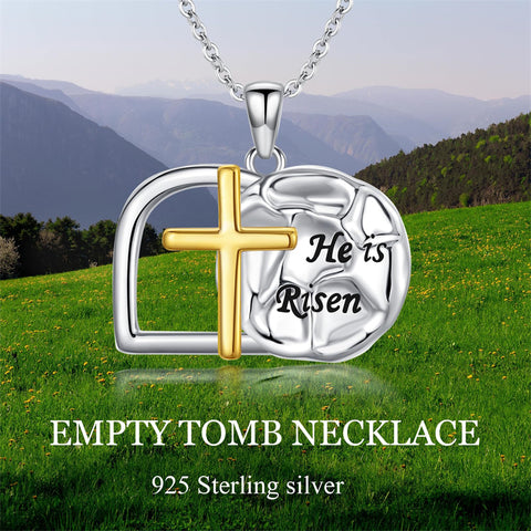 Sterling Silver Amulet Empty Tomb Pendant Necklace