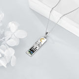 Sterling Silver Mountain Bear Pine Tree Sun Ocean Snowy Mountain Pendant Necklace