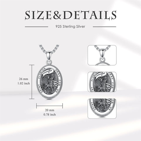 Sterling Silver Saint Joseph St Michael Saint Peter Saint Christopher Religious Pendant Necklace