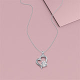 Personalized 10k/14k/18k Solid Gold Heart Pendant Necklace for Women Birthstone Necklace Jewelry for Birthday Christmas