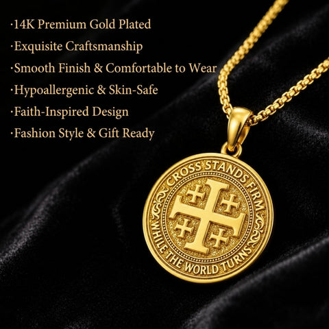 14K Gold Plated Cross Pendant Necklace  Religious Faith Jewelry Gifts for Christmas