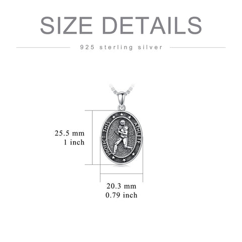 Sterling Silver Baseball Soccer Hockey Football Basketball Taekwondo Tennis Golf Runner Pendant Necklace