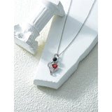 Sterling Silver 12 Months Birthstone Personalized Photo Projection  Pendant Necklace