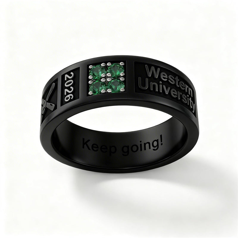 Sterling Silver 10K 14K 18K Gold Personalized Class Ring Graduation Jewelry