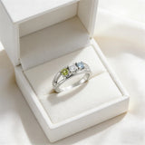Sterling Silver 2-5 Birthstones Family Ring Gifts for Mother's Day
