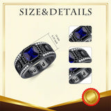 Sterling Silver Personalized Black Class Graduation Ring High School Ring for Men