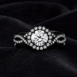 Sterling Silver 10K 14K 18K Gold Custom Engraved Moissanite Engagement Wedding Ring
