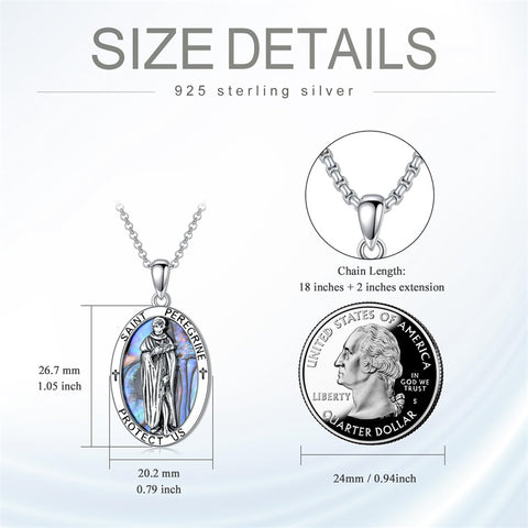 Sterling Silver St Michael St Benedict St Anthony St Jude Medal Pendant Necklace