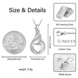 Sterling Silver Heart Shape Tear Dangle Urn Necklace for Ashes