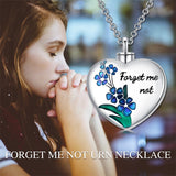 Sterling Silver Forget Me Not Urn Necklaces for Ashes