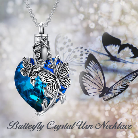 Sterling Silver Butterfly Urn Necklace For Ashes