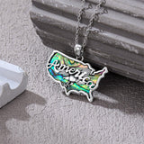 Sterling Silver Jamaica America Texas Africa Map Pendant Necklace Country Map Chain Jewelry Gifts