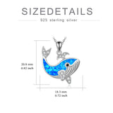 Sterling Silver Created Opal Turtle Dolphin Starfish Pendant Necklace