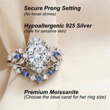 Sterling Silver 10K 14K 18K Gold 1CT-4CT Heart Round Teardrop Oval Moissanite Engagement Rings Set for Women