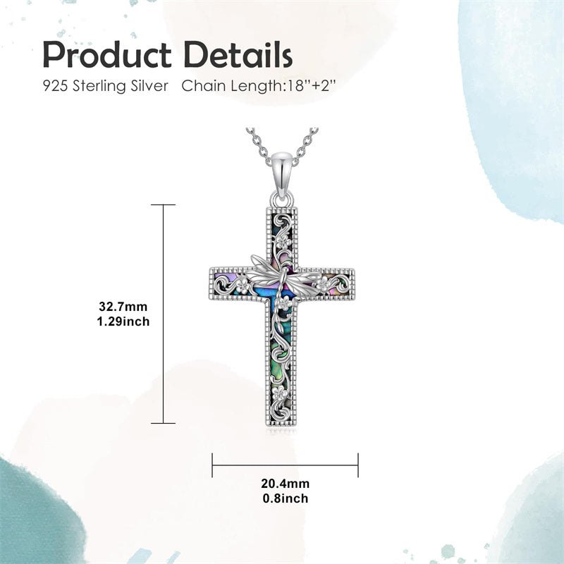 Sterling Silver Abalone Shell Dragonfly Plumeria Rose Sunflower Pendant Necklace