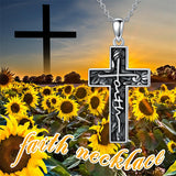 Sterling Silver Turquoise Abalone Shell Oxidation Cross Pendant Necklace