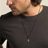 Sterling Silver Wooden Cross Pendant Necklace