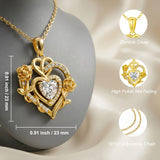 Heart Rose Pendant Necklace for Women  14K Gold Plated Mothers Day  Anniversary Birthday Gift