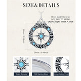 Sterling Silver Turquoise Compass Pendant Necklace Graduation Gifts 2025 Rotating Jewelry