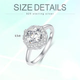 Sterling Silver Personalized Engraved Moissanite Engagement Wedding Anniversary Ring