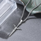 Sterling Silver Medieval Sword Dagger Pendant Necklace