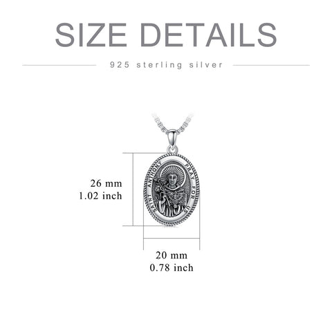 Sterling Silver Saint Joseph St Michael Saint Peter Saint Christopher Religious Pendant Necklace