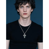 14K Gold Plated Celtic Vikin Cross Pendant Necklace Irish Jewelry Religious Protective Gift