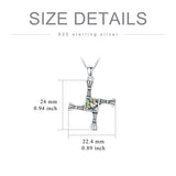 Sterling Silver Moss Agate Abalone Shell St Brigid’s Cross Christian Protection Pendant Necklace