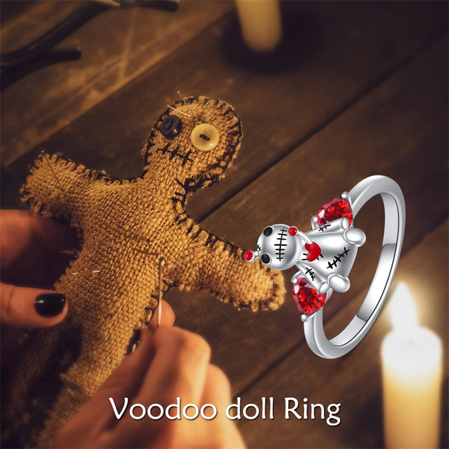 Voodoo Ring Sterling Silver Witch Voodoo Ring Gothic Jewelry Goth Gifts for Women Girls