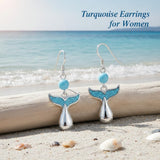Sterling Silver Turquoise Owl Dragonfly Butterfly Hummingbird Dangle Earrings