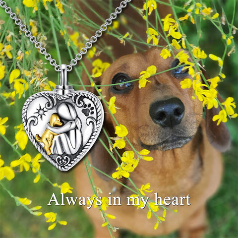 Sterling Silver Dog Urn Necklace/Ring for Ashes Dog Memorial Keepsake Cremation Jewelry Gifts for Women Dog Lovers