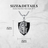 Sterling Silver Faith Bible Lion Pendant Necklace for Men